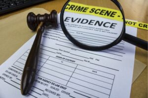 Article 2 Thai police officers conducting a criminal investigation in Bangkok, reviewing case files and evidence.
