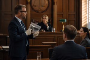 Expert Witness testifying in court during a civil or criminal trial