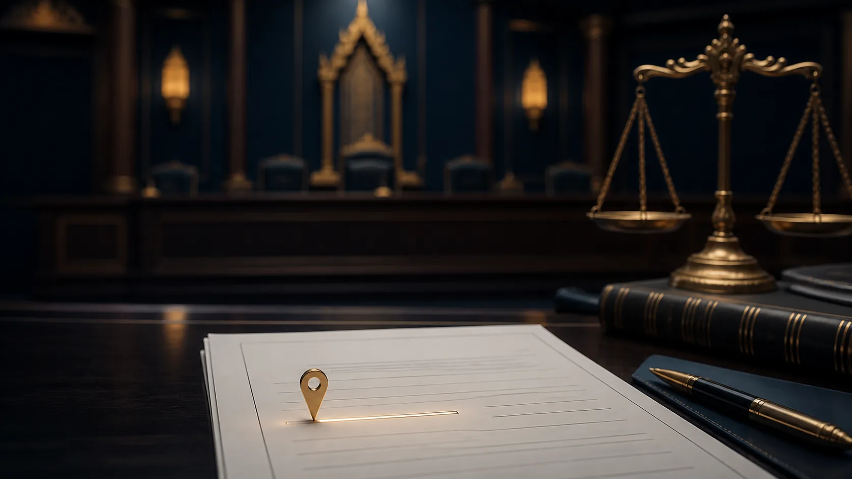 Thai criminal complaint and courtroom illustrating an omitted place of offence