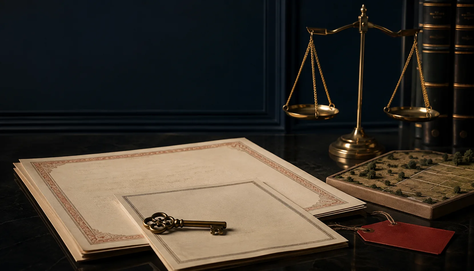 Registered mortgage documents and land model illustrating enforcement against forfeited property in Thailand