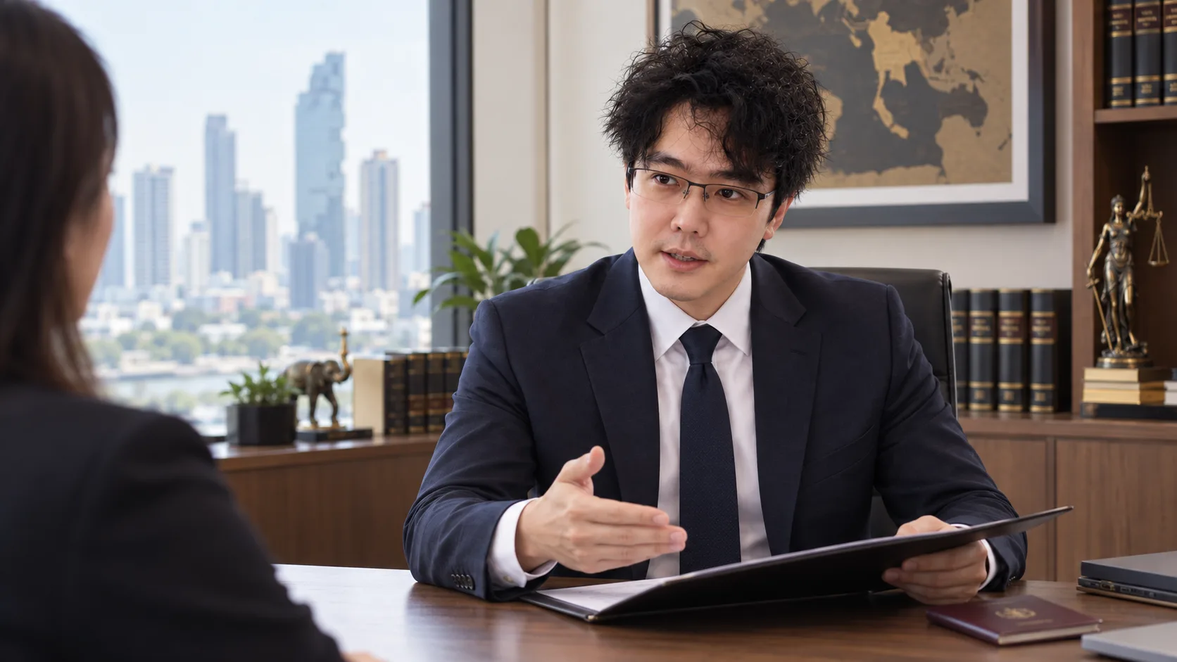 Barrister Garn explaining the 2026 Thailand deportation regulation to a client